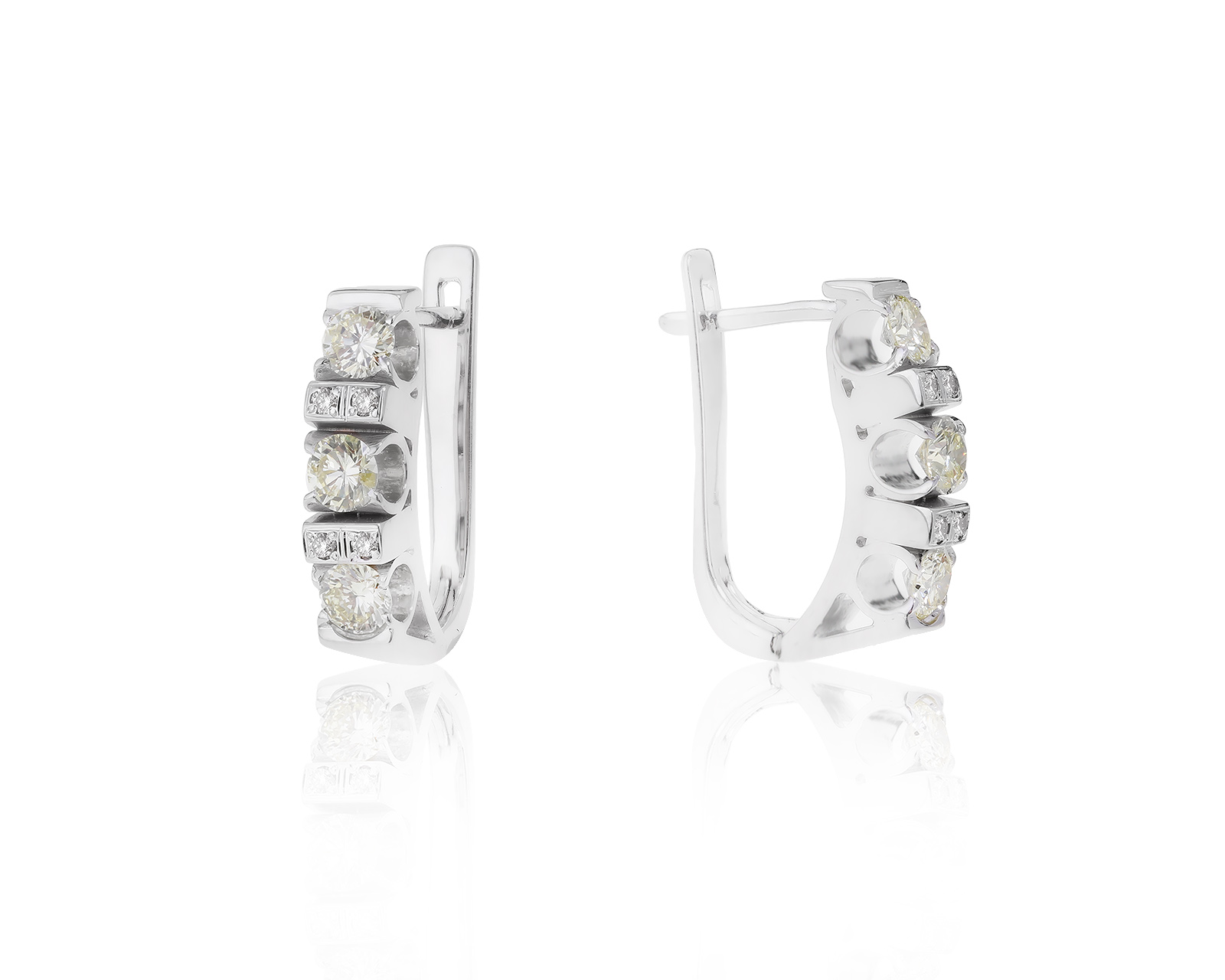Роскошные золотые серьги с бриллиантами 1.10ct 160522/1