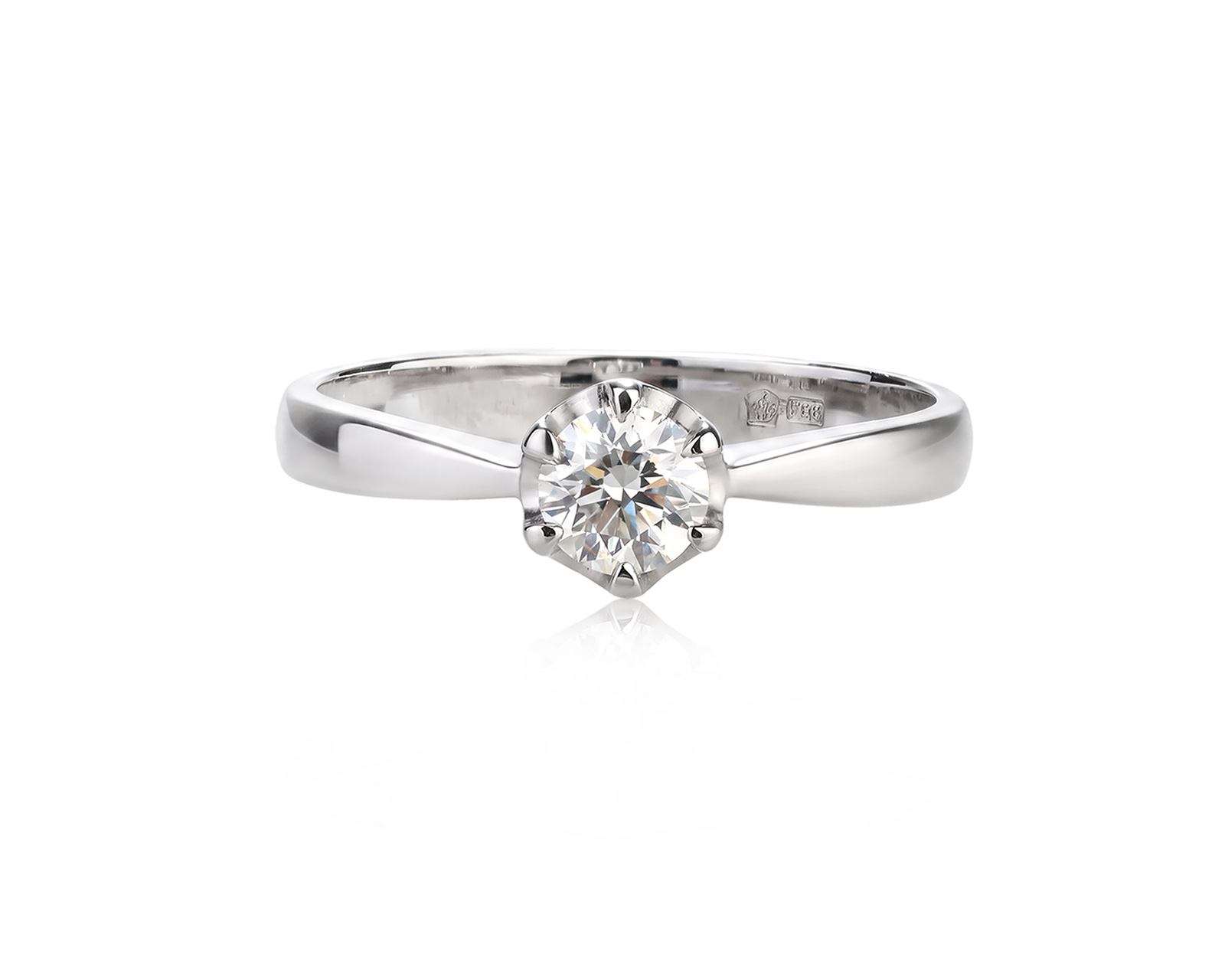 Золотое кольцо с бриллиантом 0.32ct