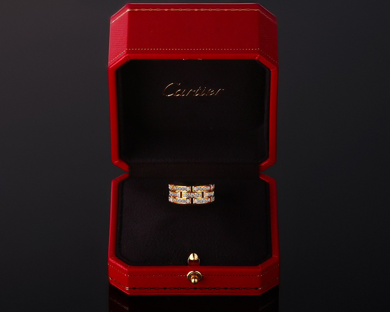 Шикарное золотое кольцо Cartier Maillon Panthere