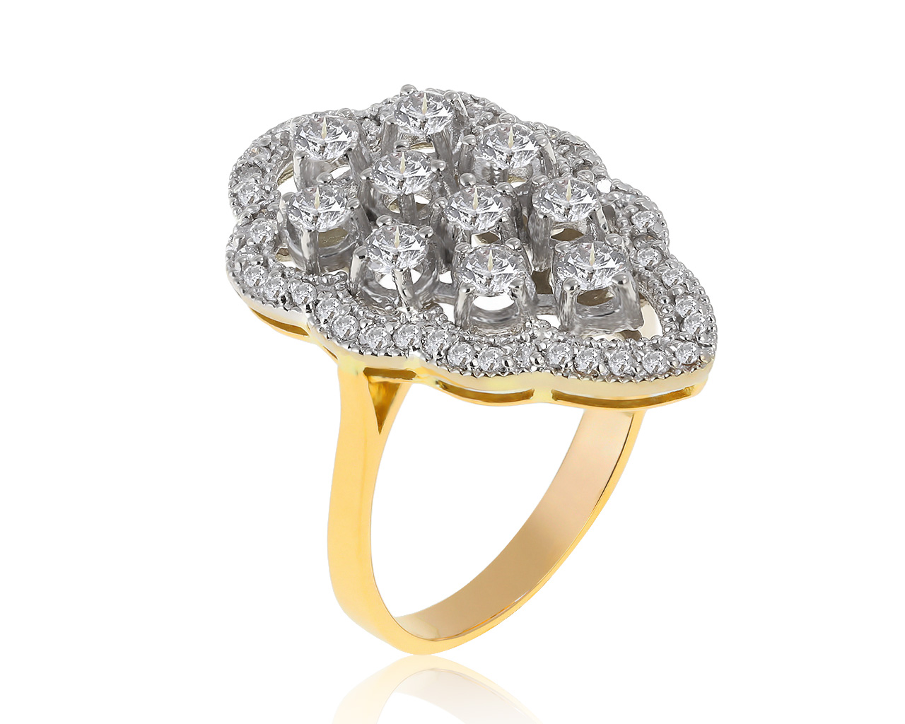 Престижное золотое кольцо с бриллиантами 1.30ct 150521/6