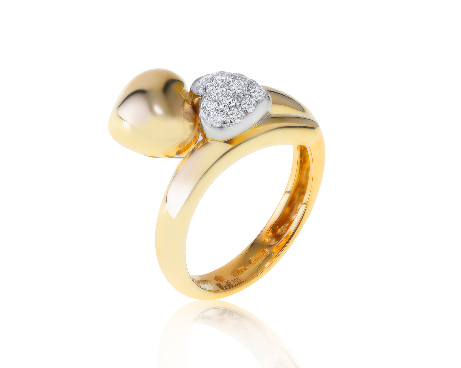 Оригинальное золотое кольцо с бриллиантами 0.23ct Leo Pizzo