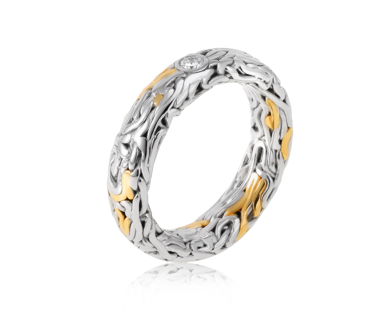 Изысканное платиновое кольцо с бриллиантом 0.11ct 291020/7