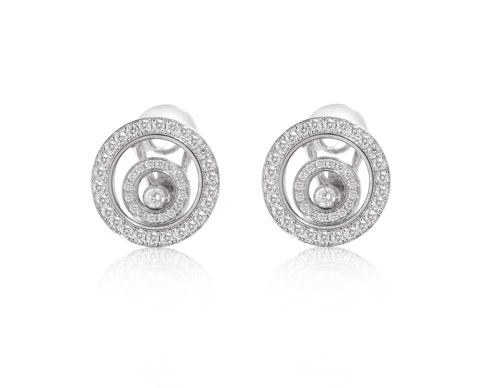 Оригинальные золотые серьги с бриллиантами 1.36ct Chopard Happy Spirit 291225/8