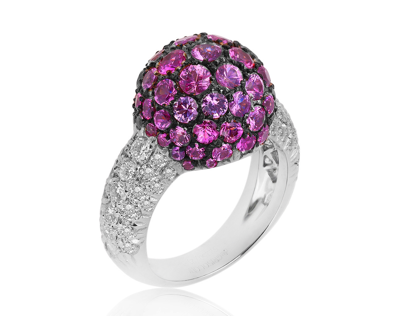 Достойное золотое кольцо с розовыми сапфирами 3.53ct 240720/5