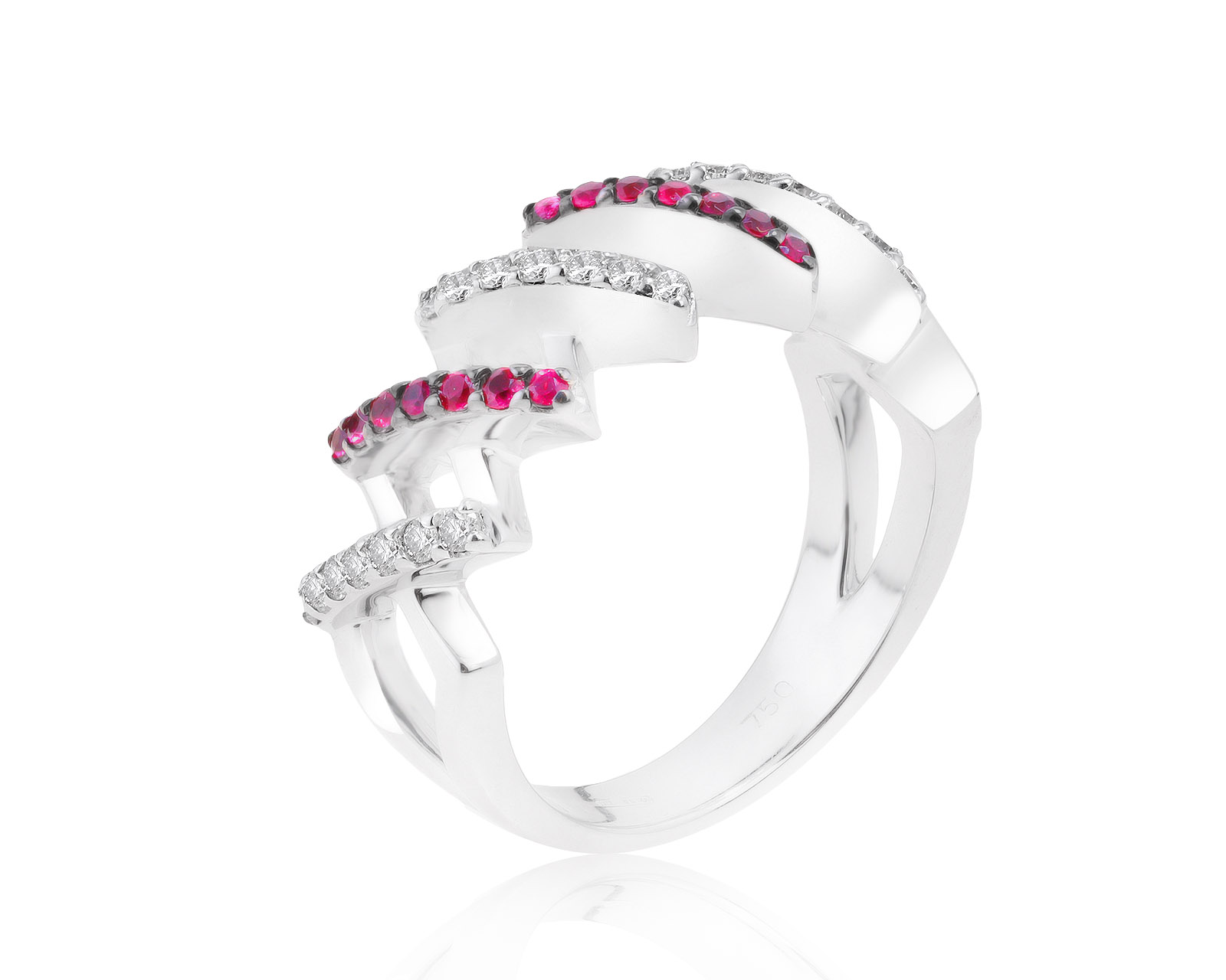 Оригинальное золотое кольцо с рубинами 0.25ct Riccardo Tundo 151021/6