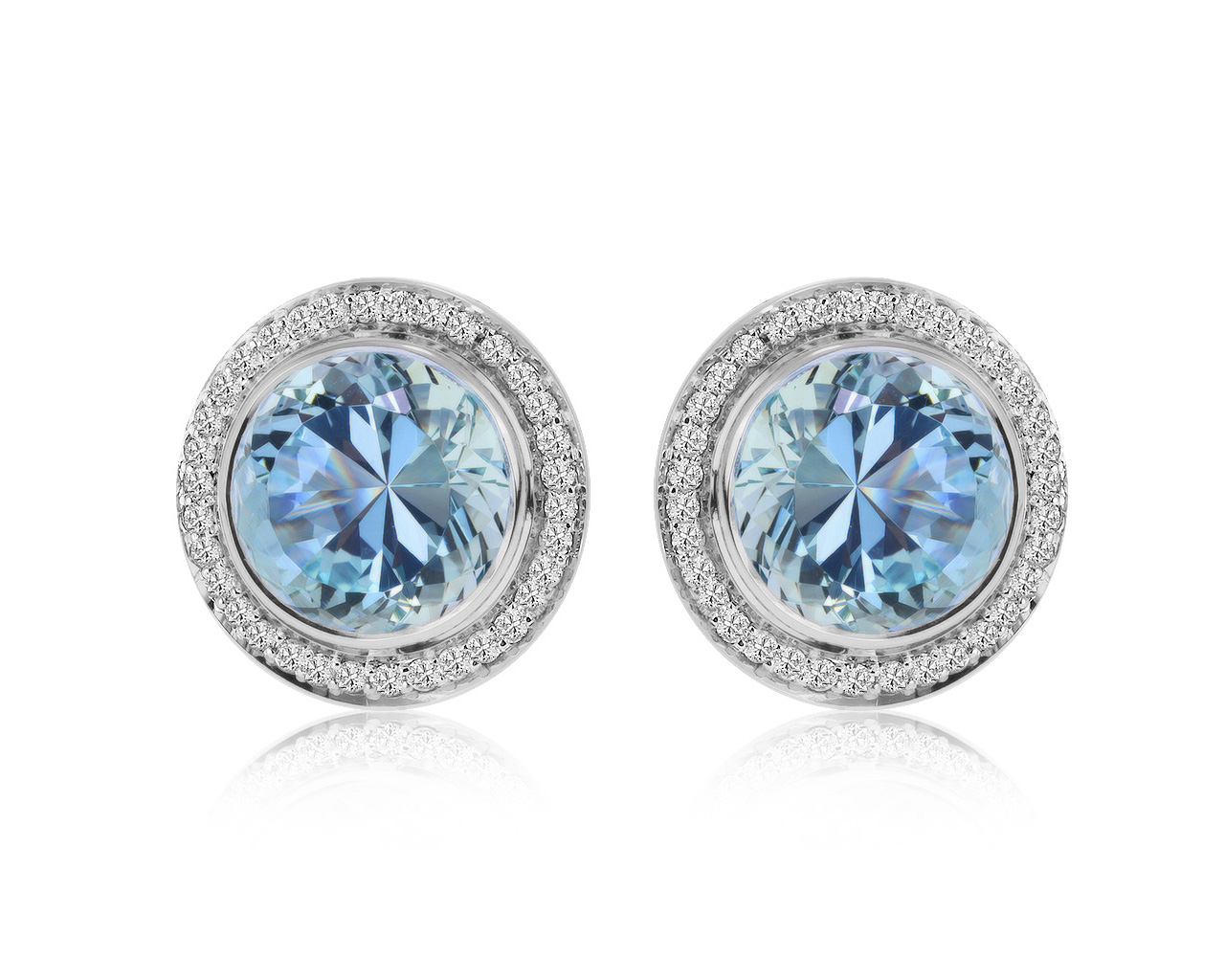 Чарующие золотые серьги с аквамаринами 7.91ct