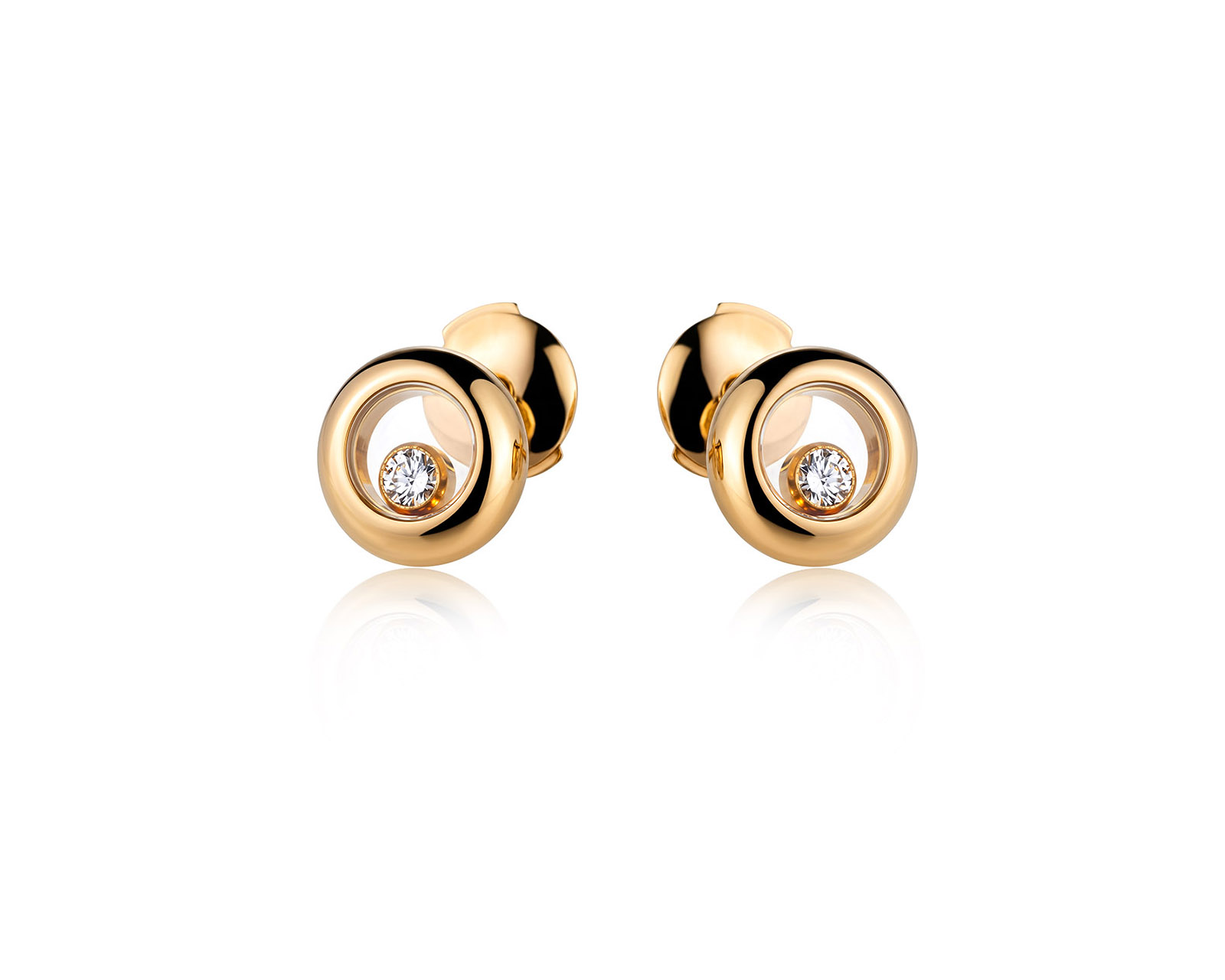 Оригинальные золотые серьги с бриллиантами 0.11ct Chopard Happy Diamonds 190626/4