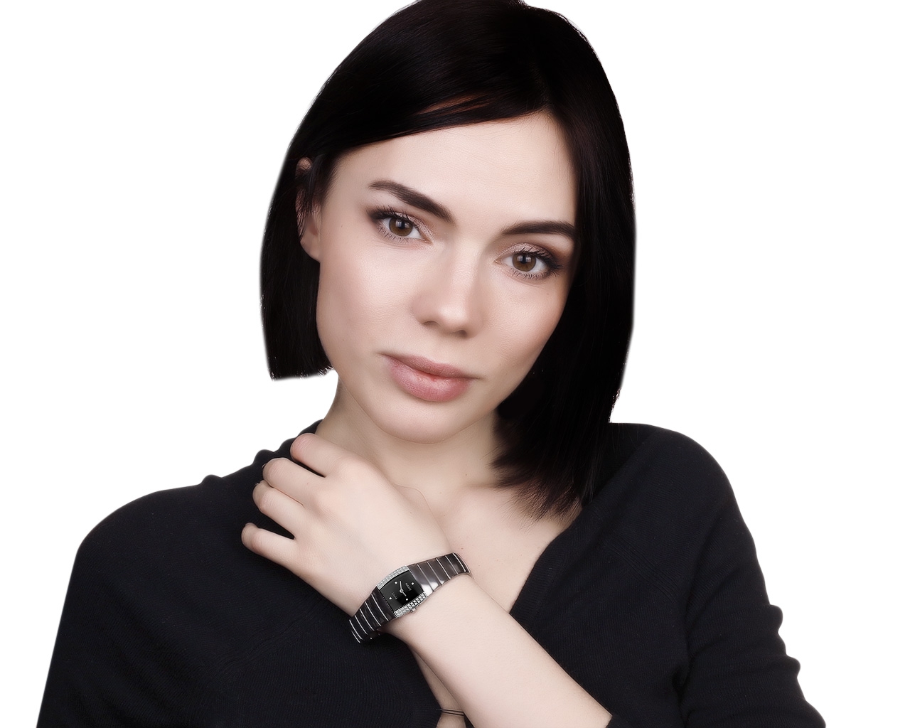 Оригинальные керамические часы с бриллиантами 0.22ct Rado