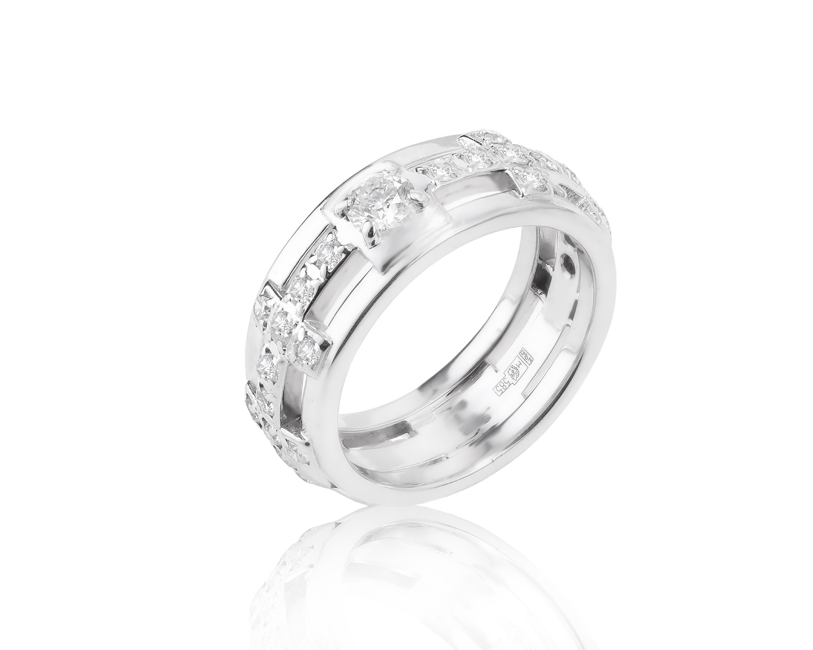 Золотое кольцо с бриллиантами 0.54ct 190124/1