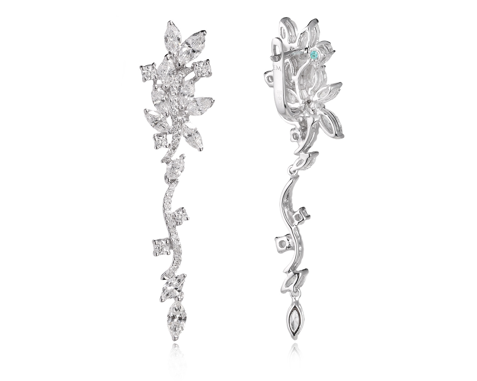 Золотые серьги с бриллиантами 5.02ct Evgeny Matveev