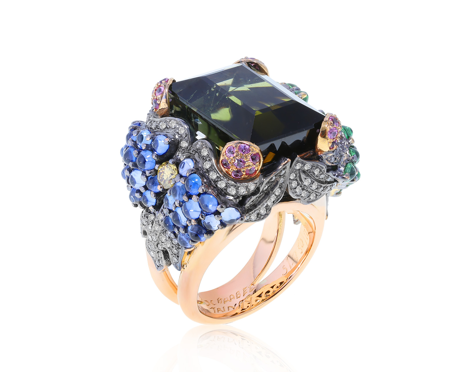 Завораживающее золотое кольцо с турмалином верделитом 18.86ct 180622/3