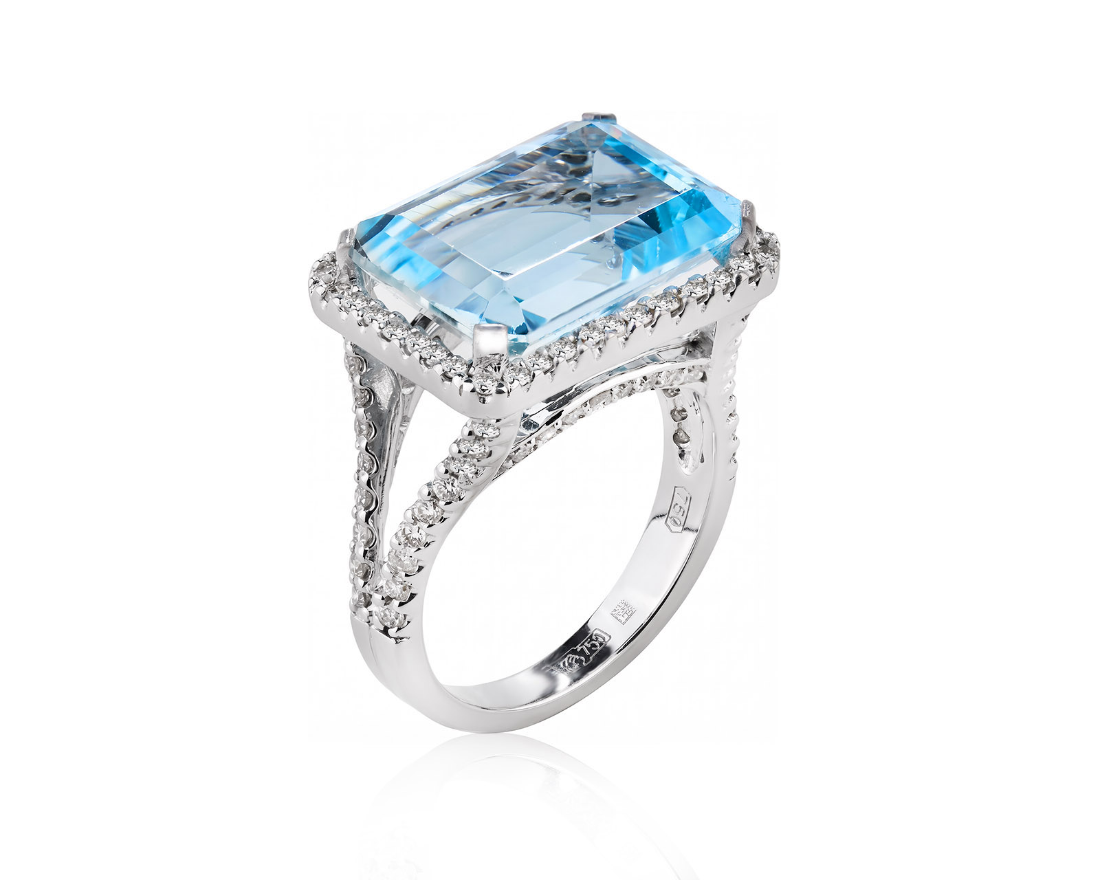 Золотое кольцо с топазом 10.80ct и бриллиантами 0.63ct 120726/4