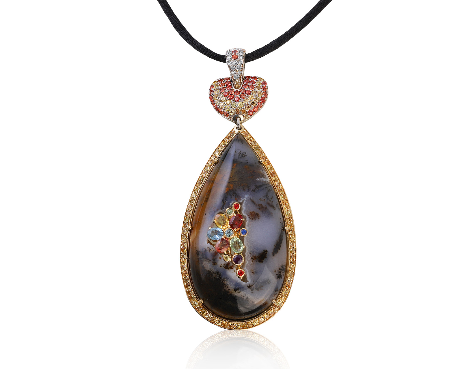 Золотой кулон с моховым агатом 40.00ct 130721/10 Золотой кулон с моховым агатом 40.00ct 130721/10