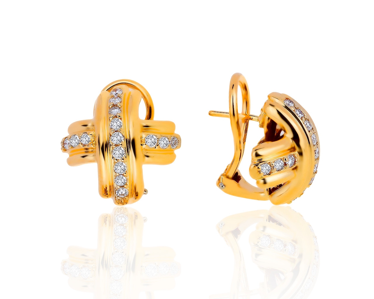Оригинальные золотые серьги с бриллиантами 0.67ct Tiffany&Co