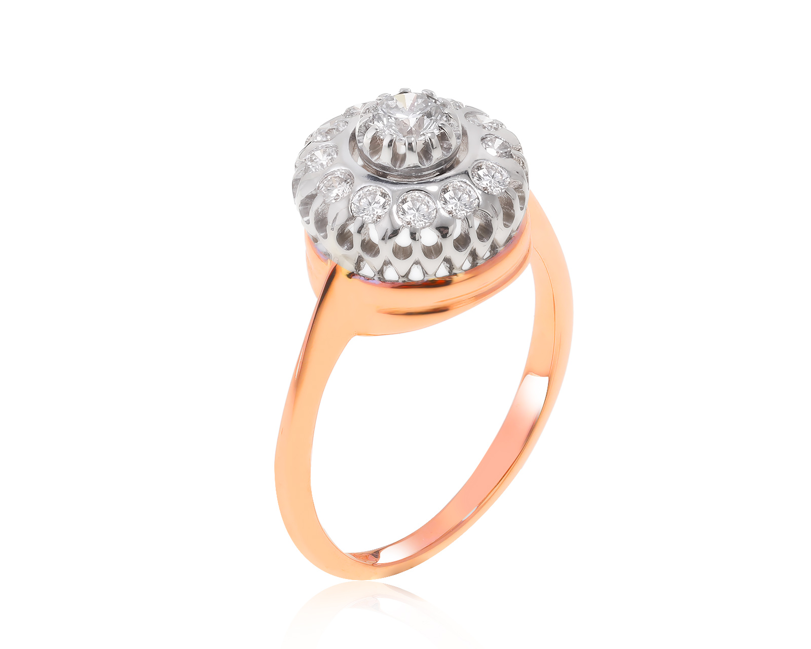Нарядное золотое кольцо с бриллиантами 0.60ct 210422/3