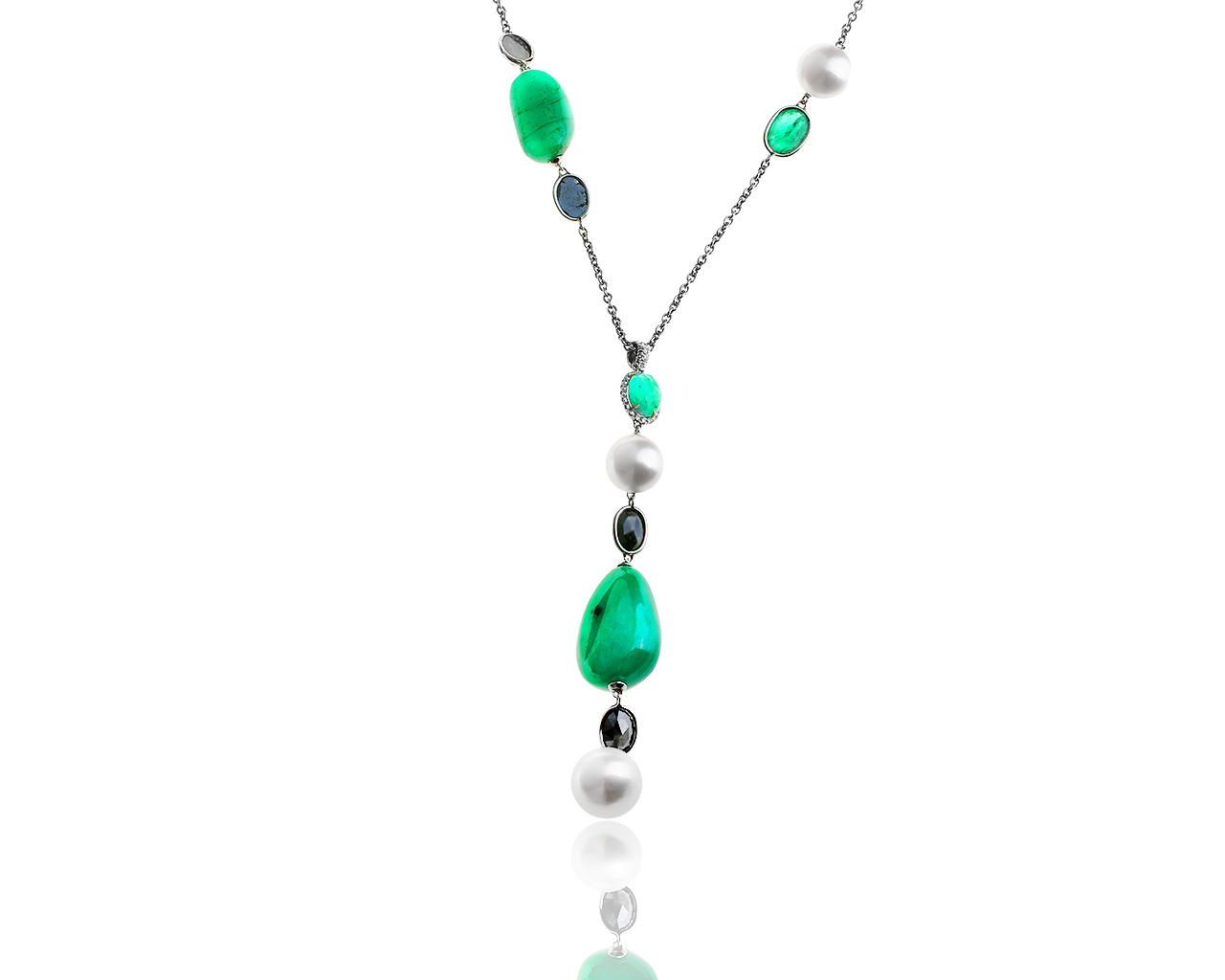 Оригинальное золотое колье с жемчугом и бриллиантами 2.18ct Crivelli 090819/21