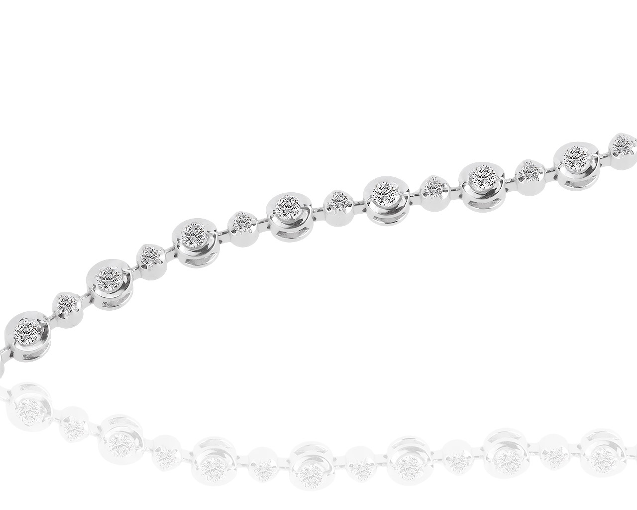 Теннисный золотой браслет с бриллиантами 0.73ct 100918/5