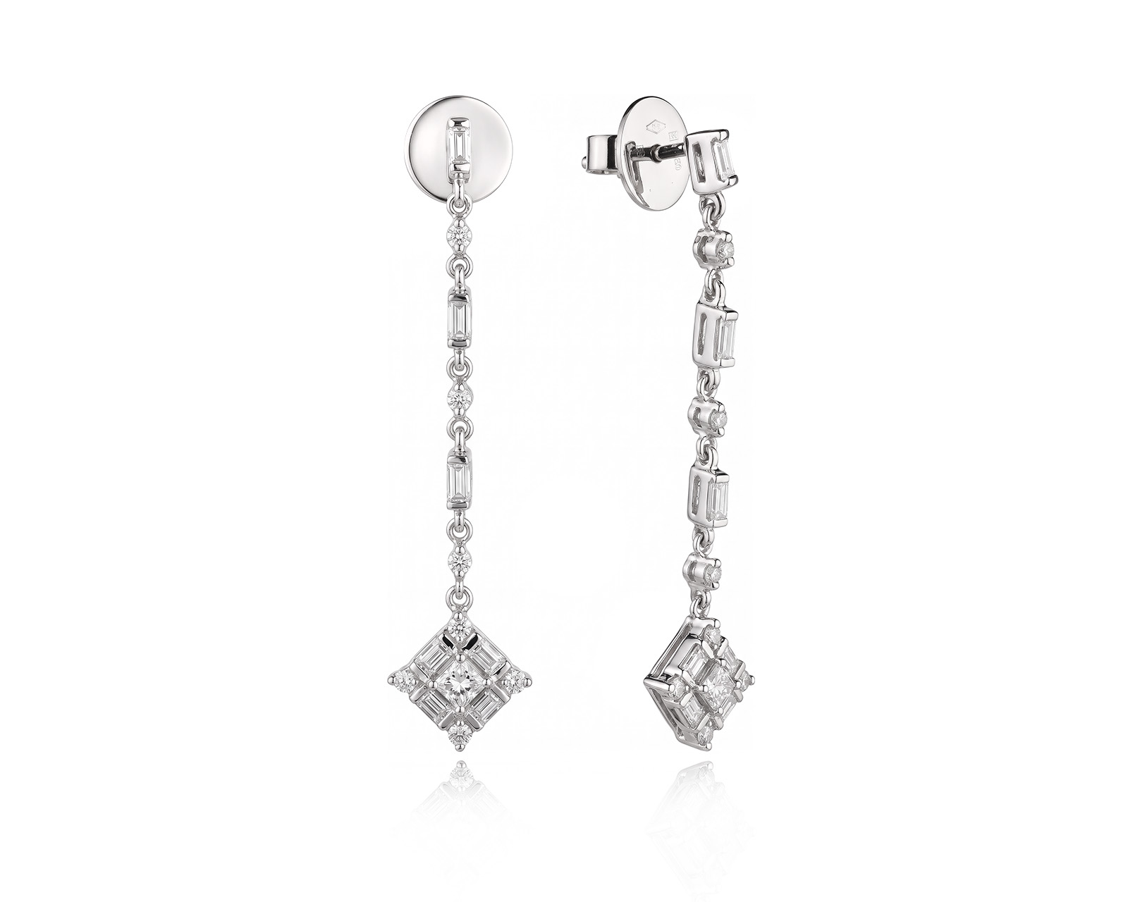Золотые серьги с бриллиантами 1.18ct