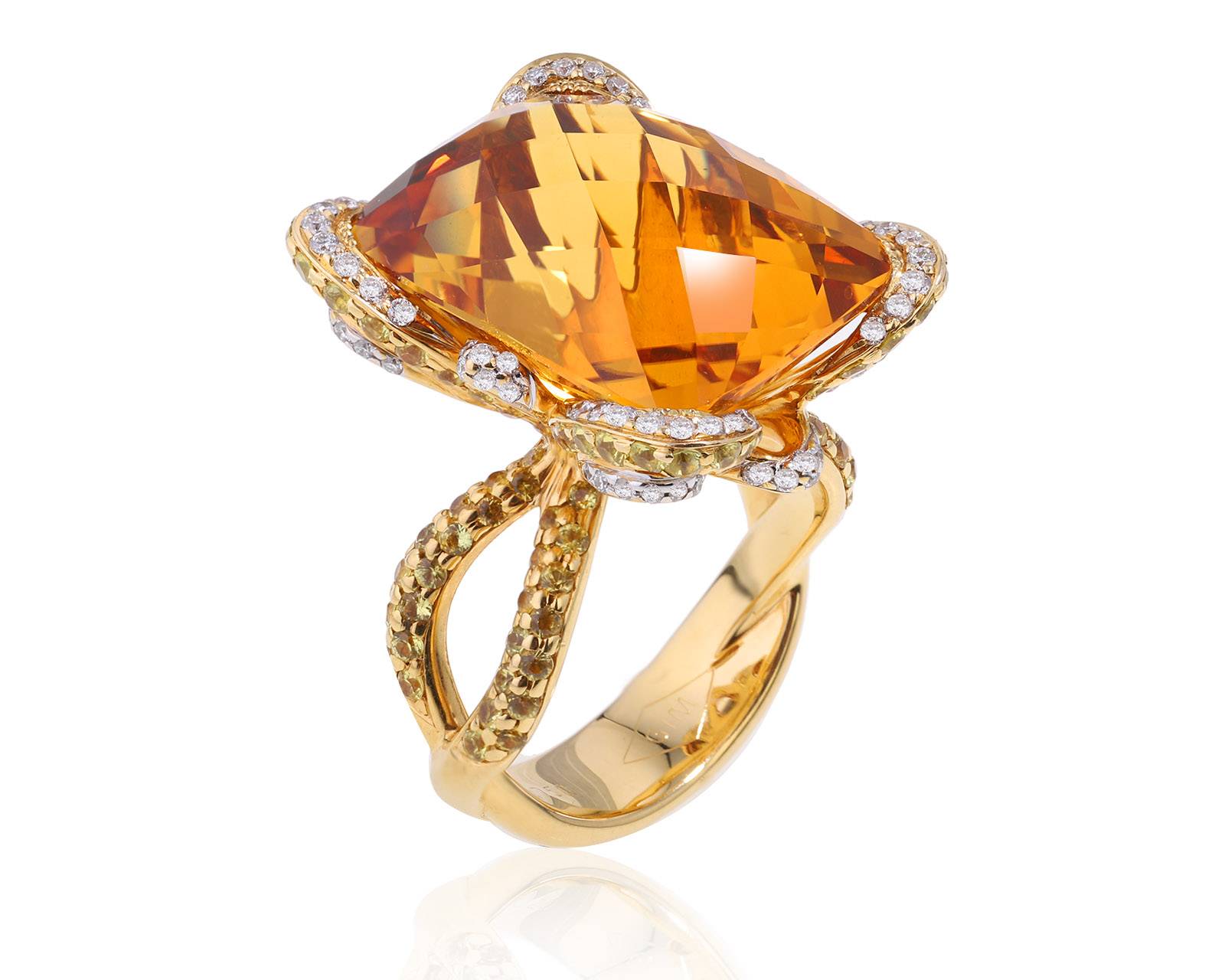 Оригинальное золотое кольцо с цитрином 18.53ct Belle Bague (GIM) 150824/1
