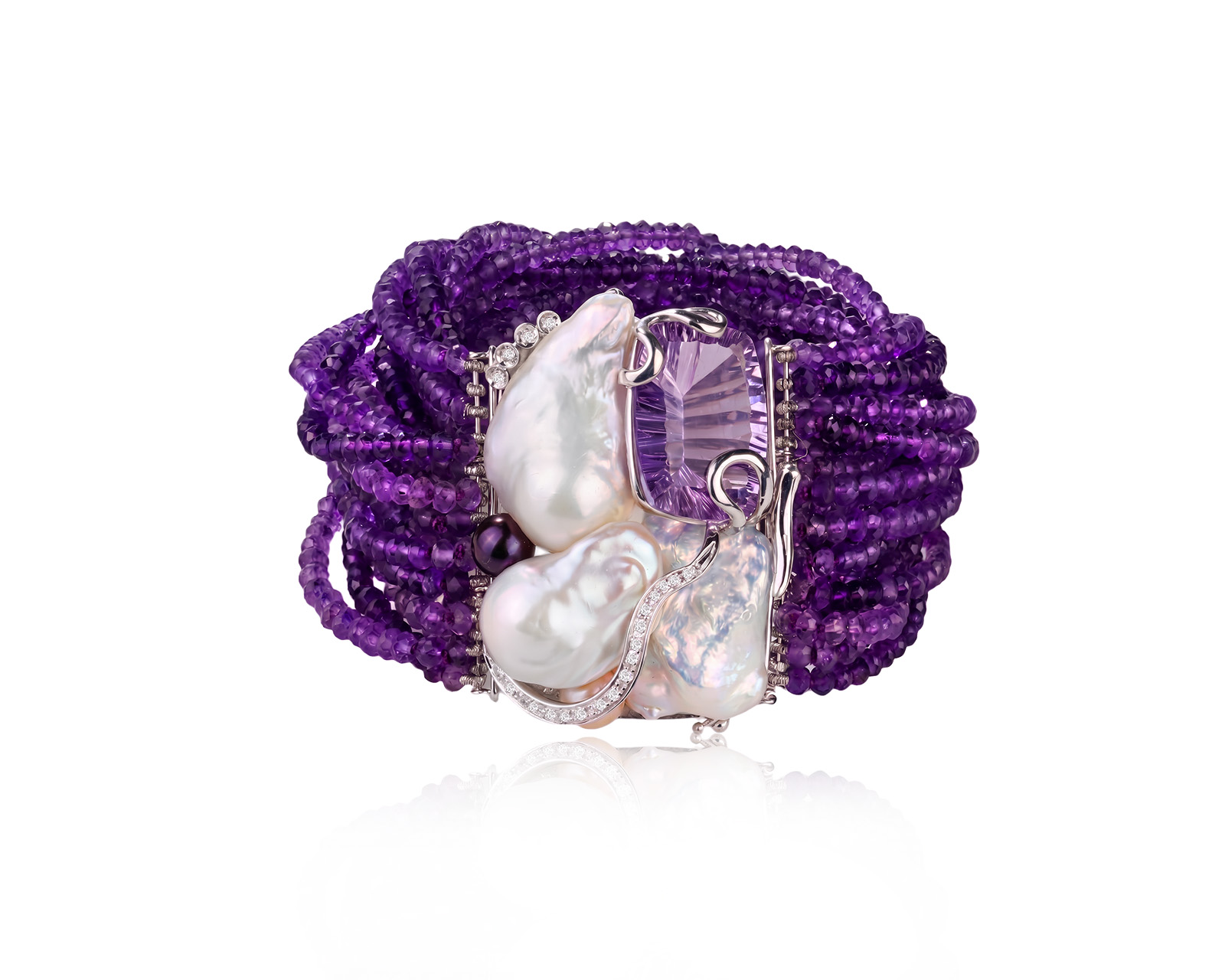 Оригинальный золотой браслет с аметистами 242.01ct Giampiero Fiorini 190526/9