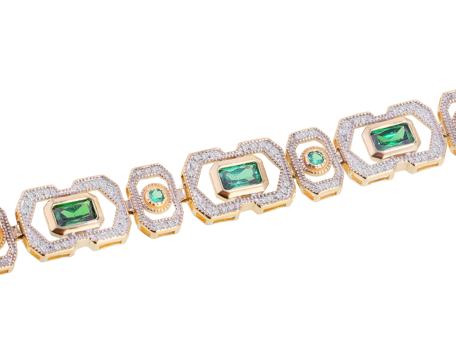 Очаровательный золотой браслет с ситаллами 3.12ct