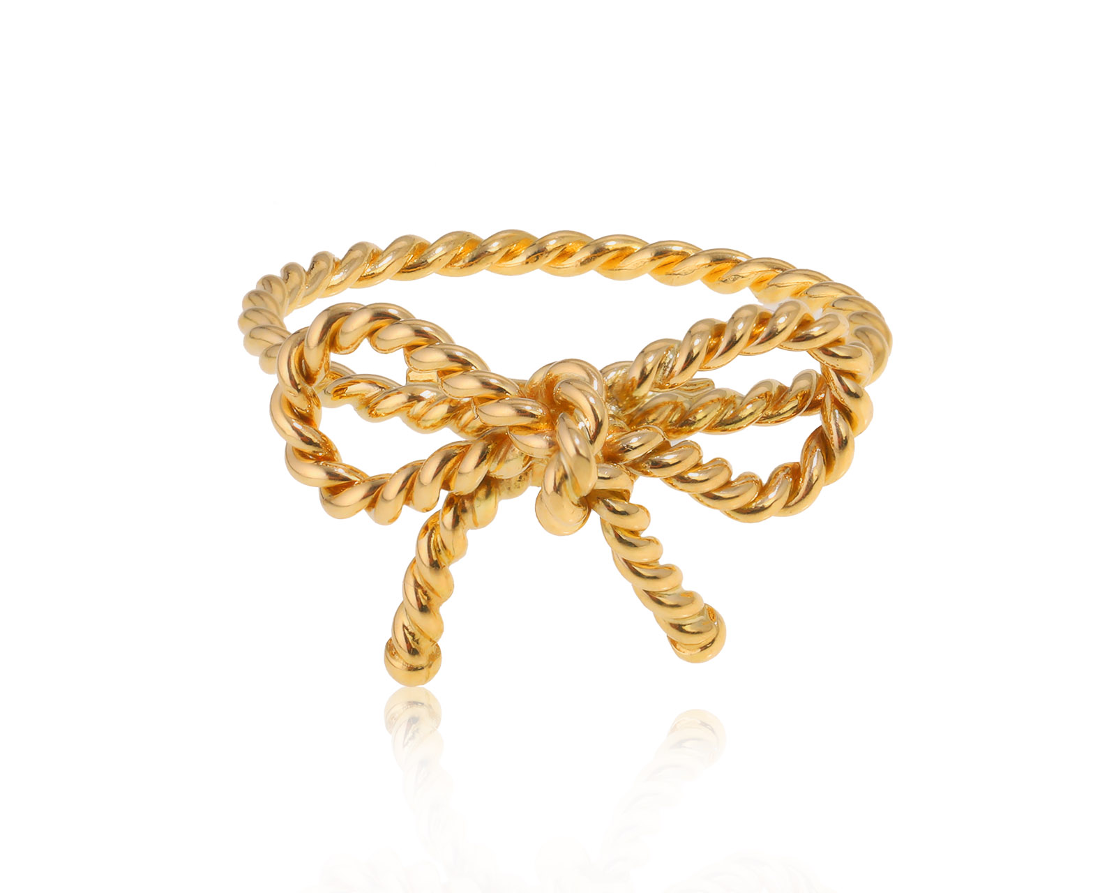 Оригинальное золотое кольцо Tiffany&Co Bow 260724/7