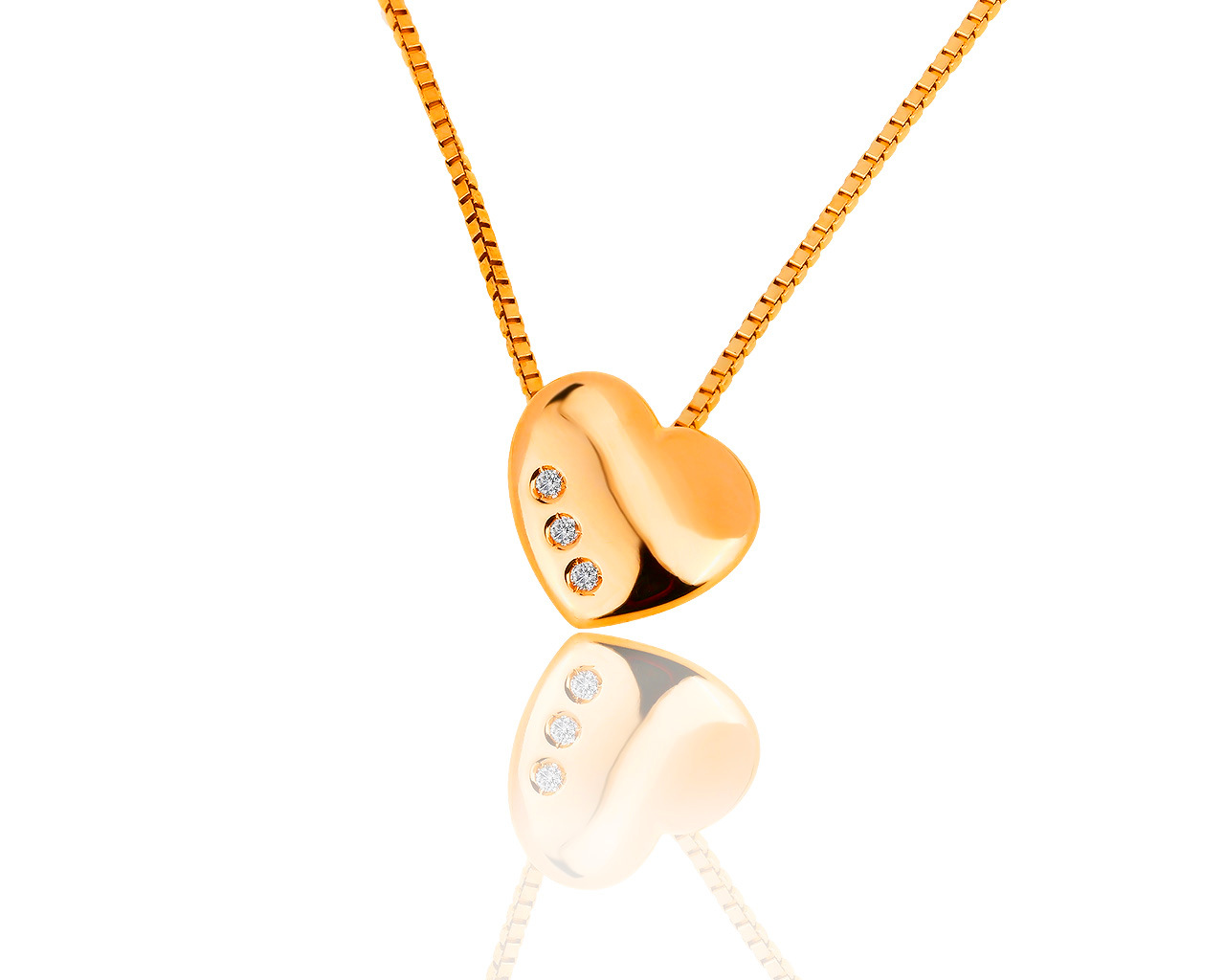 Праздничный золотой кулон с бриллиантами 0.02ct Leo Pizzo Heart 270619/10