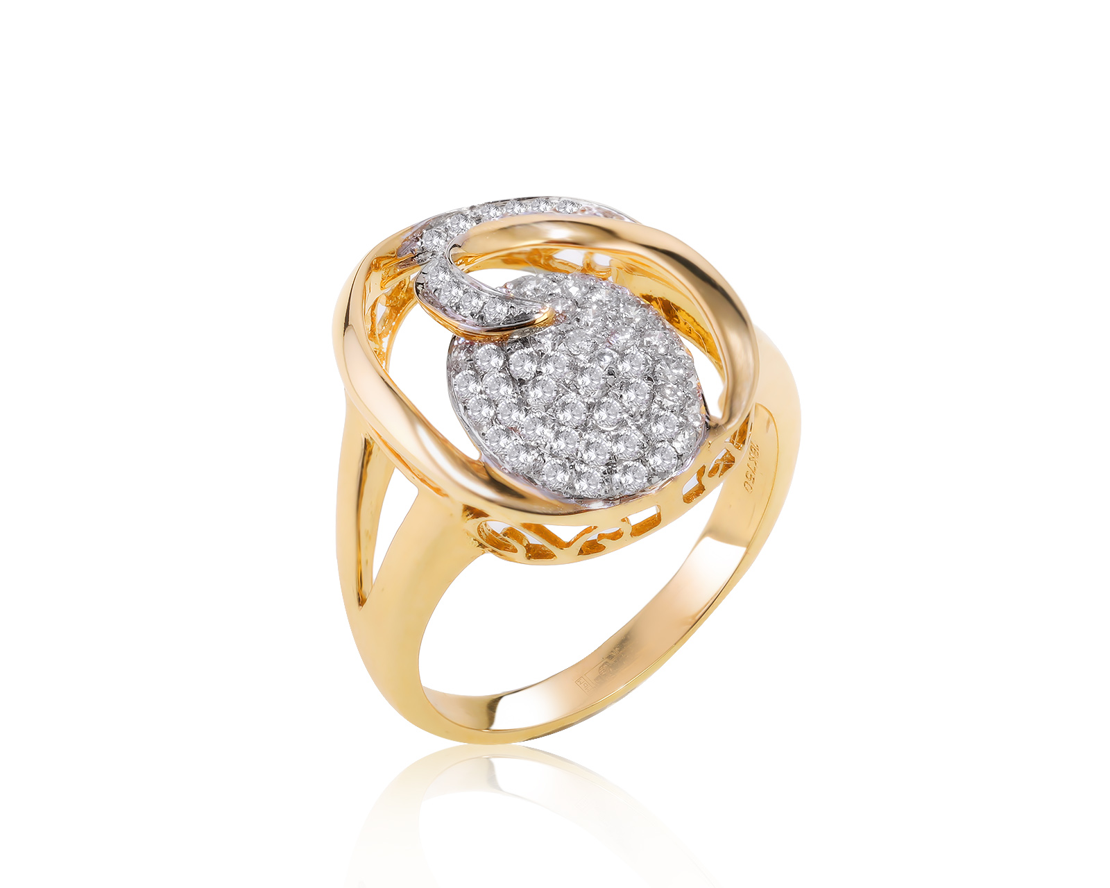 Богатое золотое кольцо с бриллиантами 0.63ct 230522/4