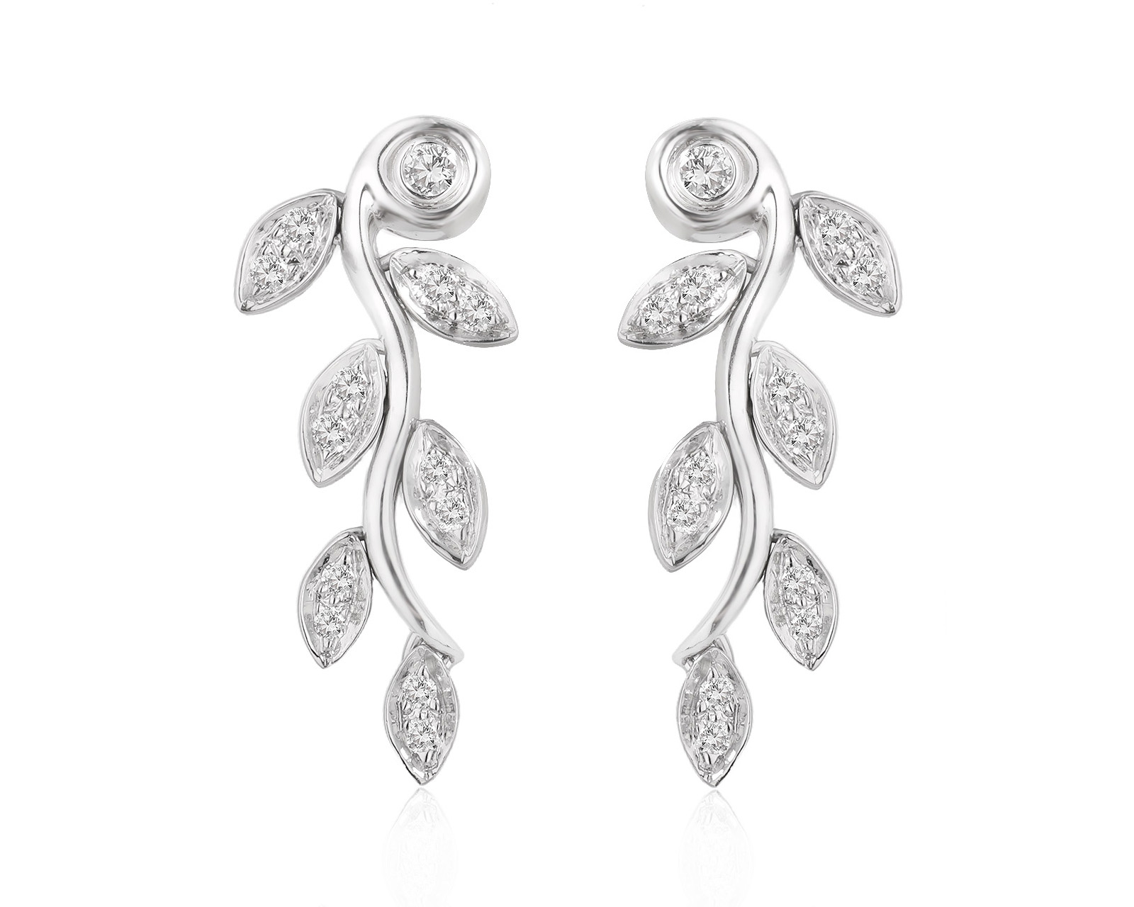 Оригинальные платиновые серьги Tiffany&Co Paloma Picasso Olive Leaf 170925/12