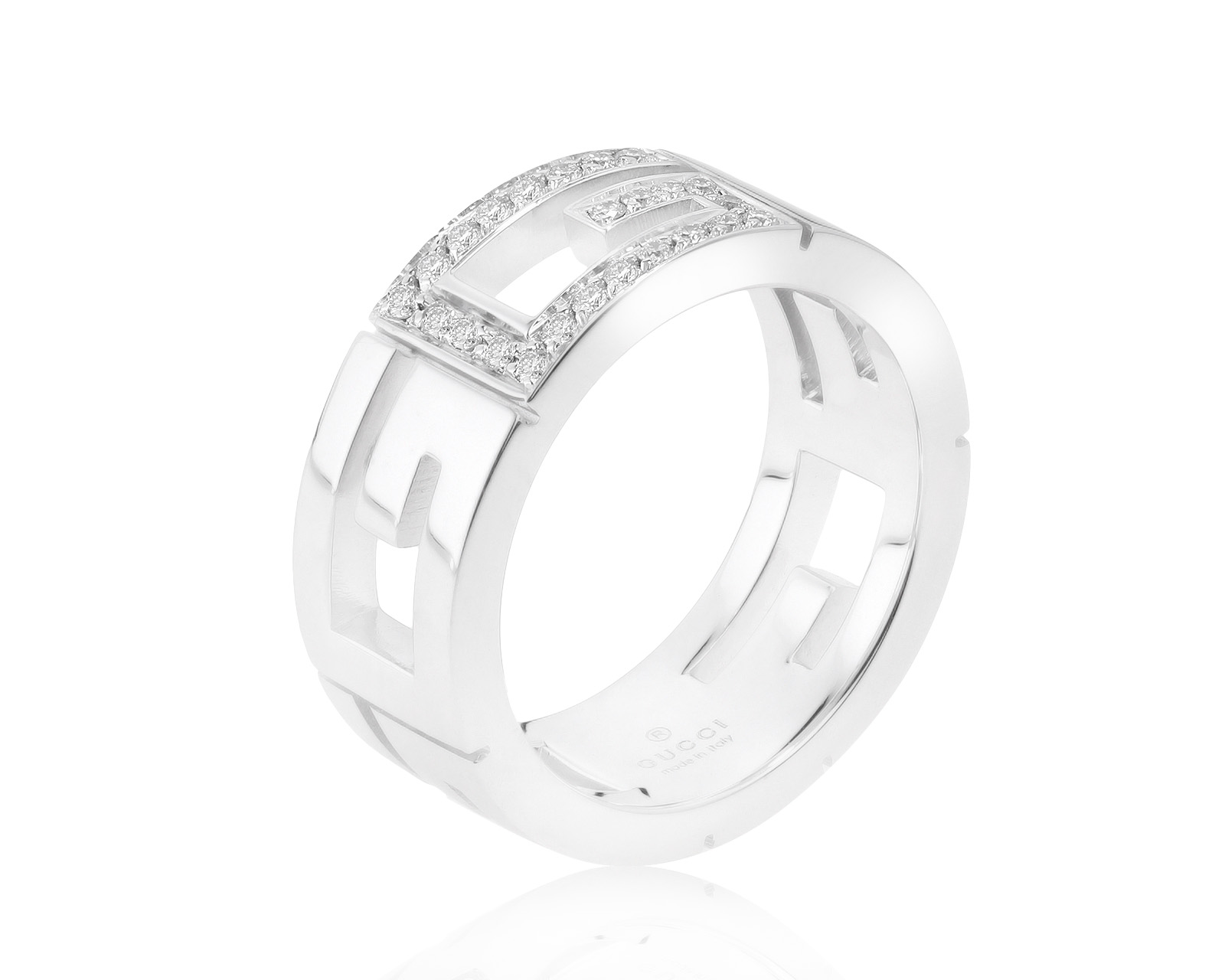 Оригинальное золотое кольцо с бриллиантами 0.12ct Gucci "G" 221021/7