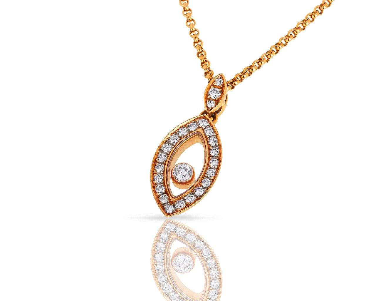 Золотой кулон с бриллиантами 0.33ct Chopard Happy Diamonds 070718/1