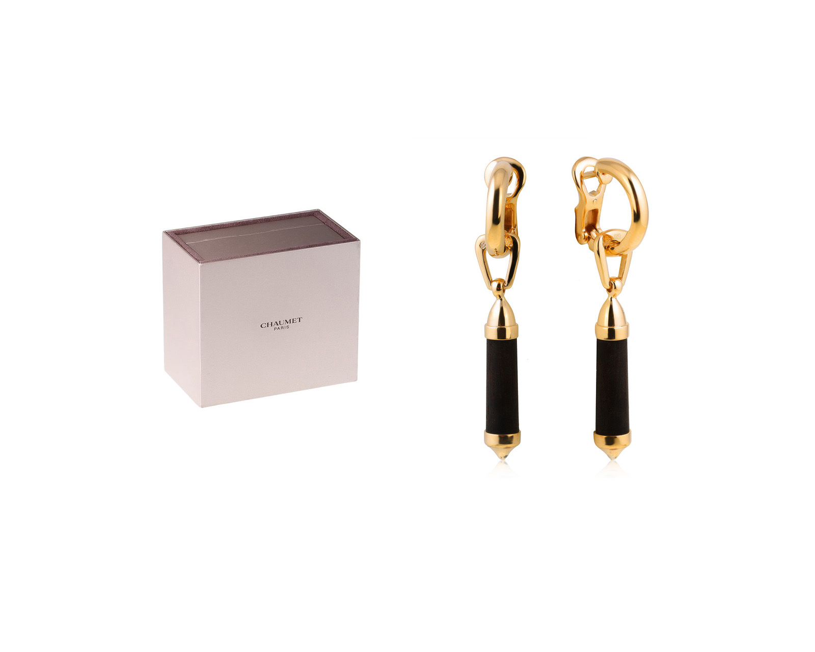 Оригинальные золотые серьги Chaumet Wood
