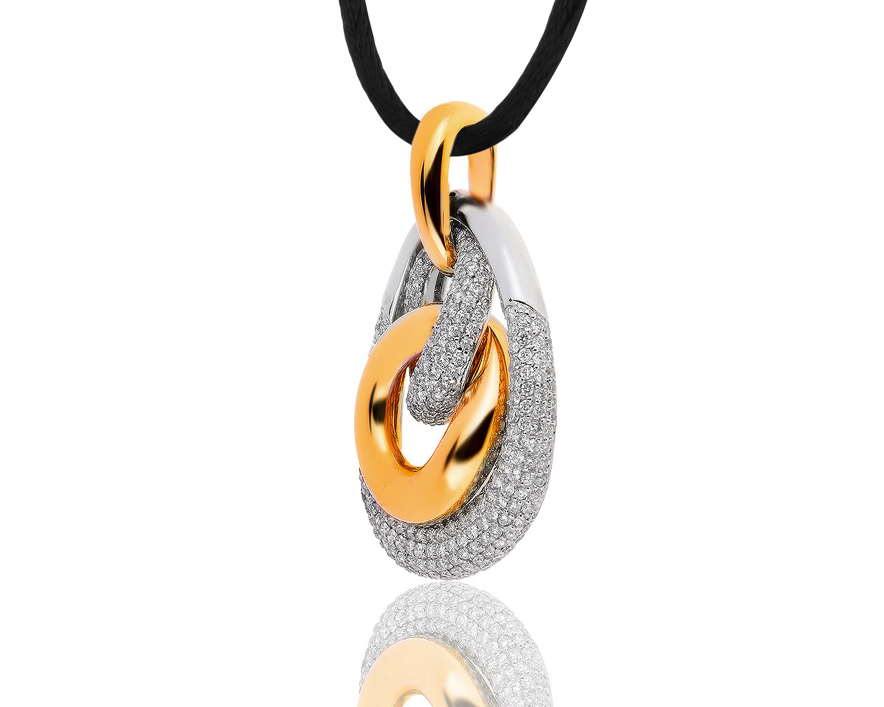 Роскошный золотой кулон с бриллиантами 4.03ct