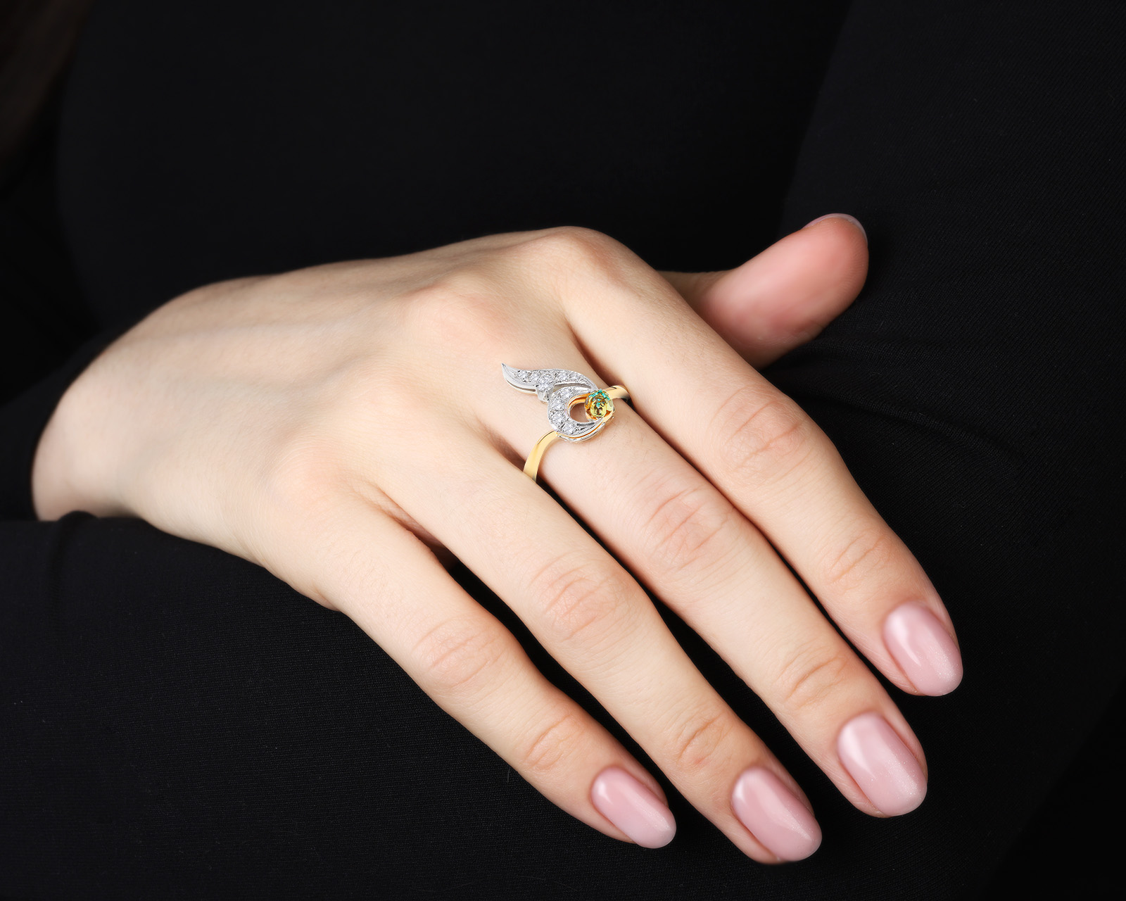 Чарующее золотое кольцо с бриллиантами 0.30ct СССР