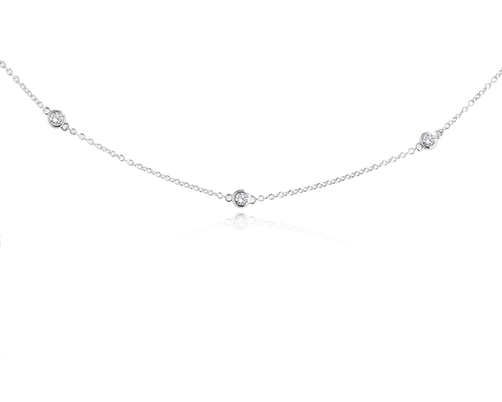 Золотое колье с бриллиантами 0.44ct