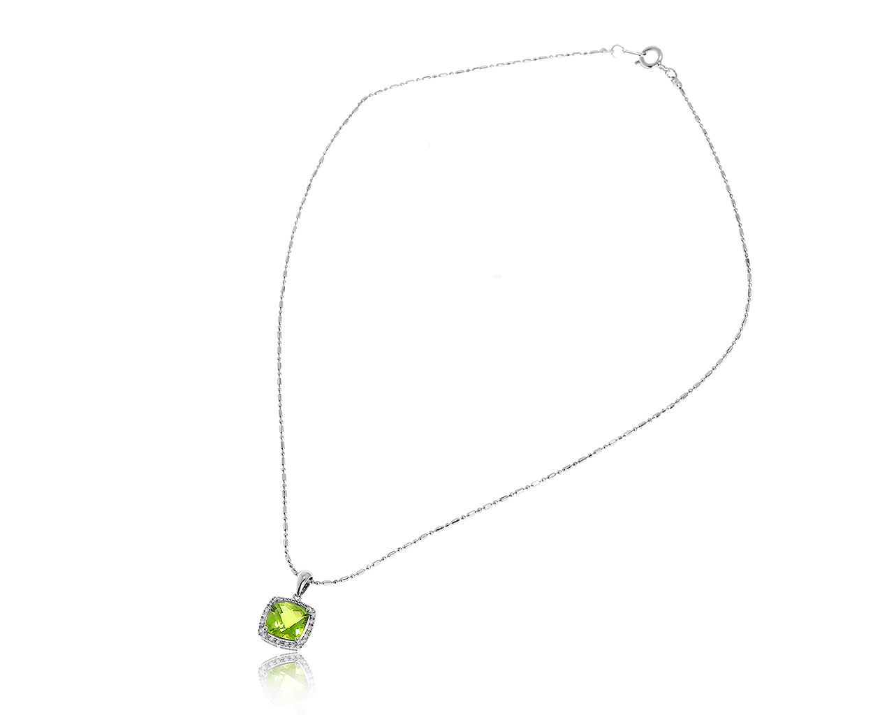 Модный золотой кулон с хризолитом 3.65ct