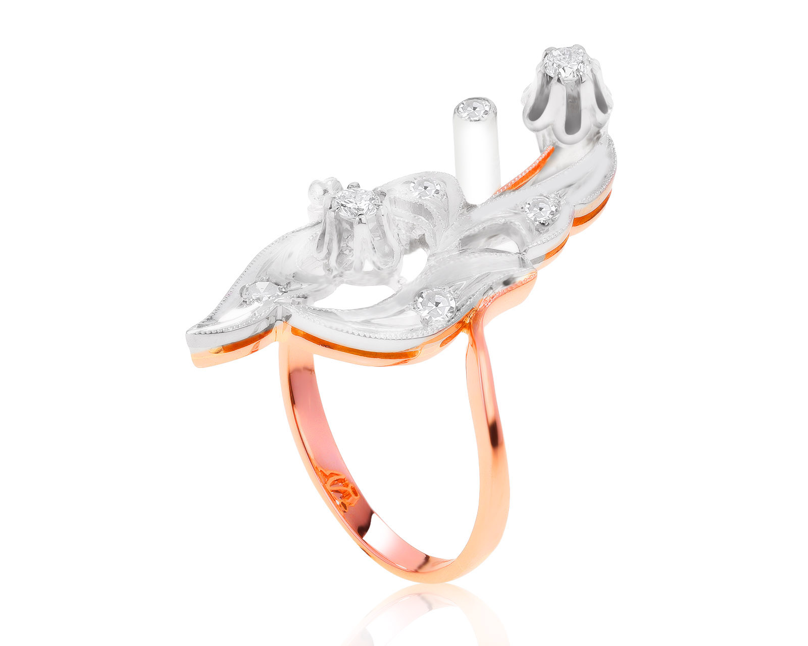 Чарующее золотое кольцо с бриллиантами 0.23ct СССР 041121/2