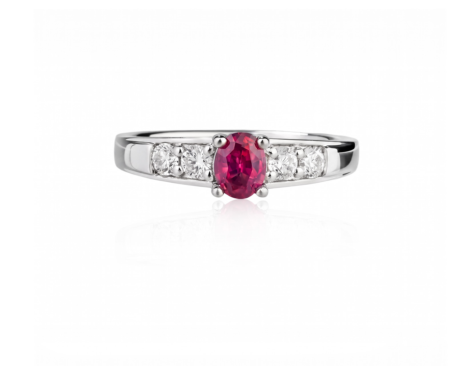 Золотое кольцо с розовым сапфиром 0.64ct и бриллиантами 0.37ct
