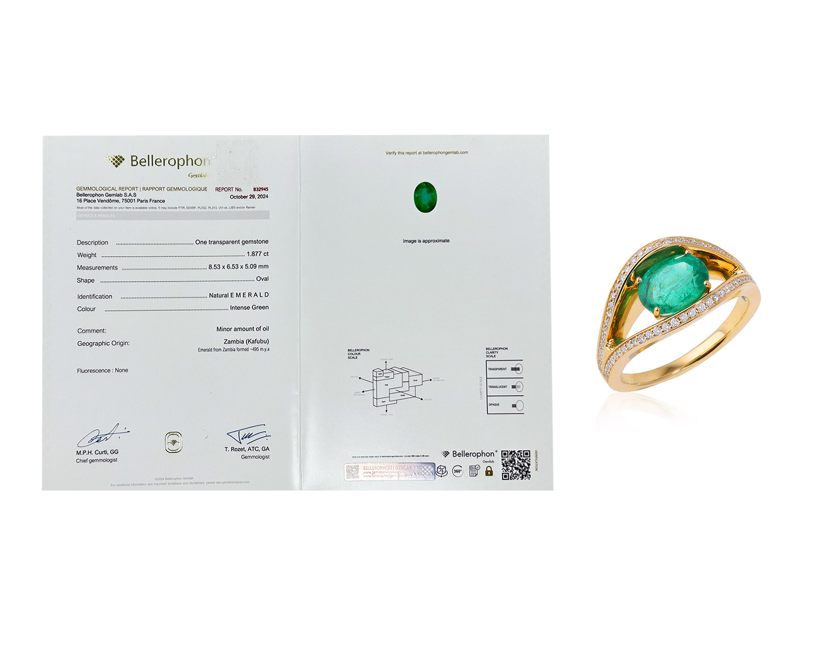 Золотое кольцо с изумрудом Замбия 1.88ct Evgeny Matveev