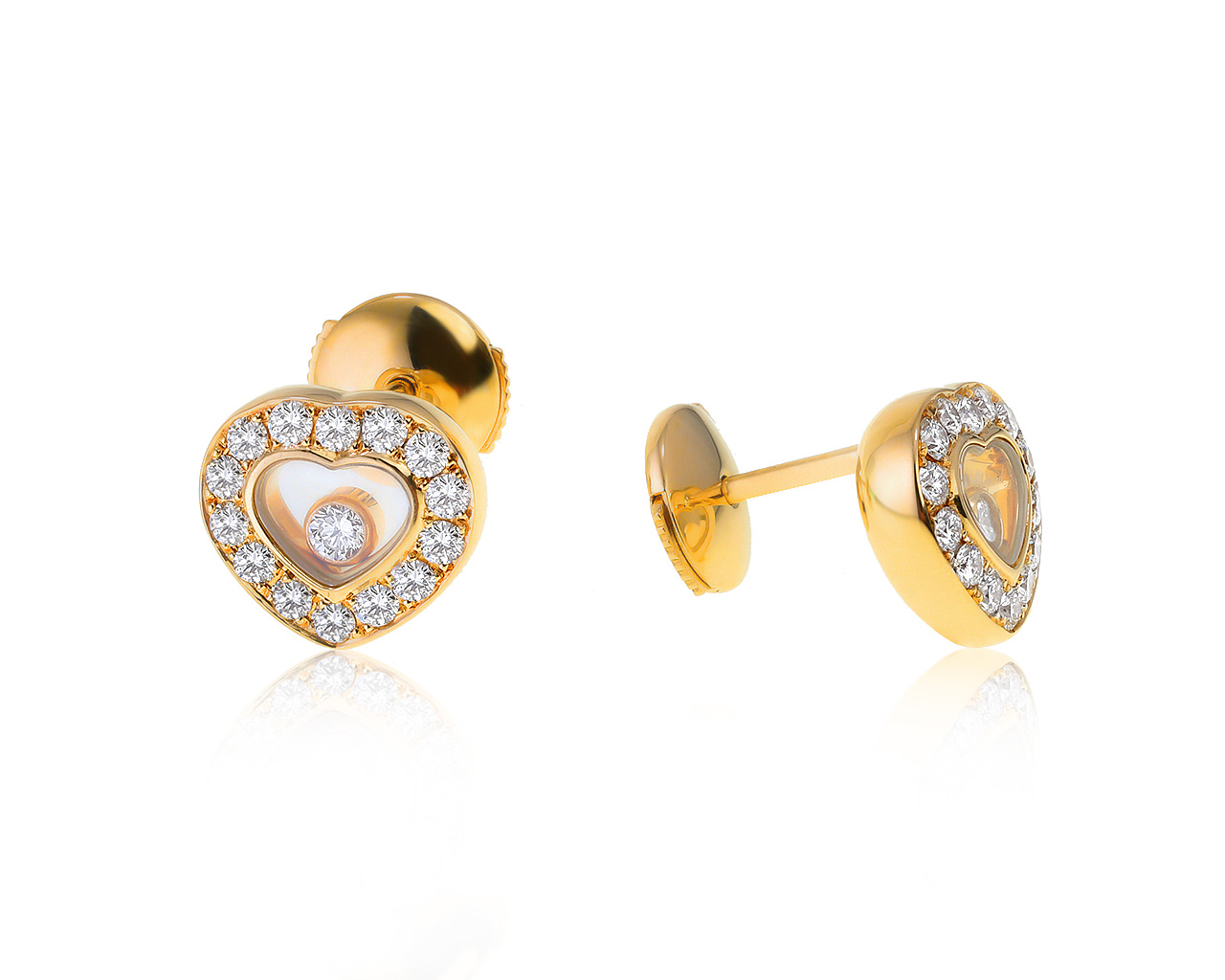 Оригинальные золотые серьги с бриллиантами 0.59ct Chopard Нappy Diamond 300421/3