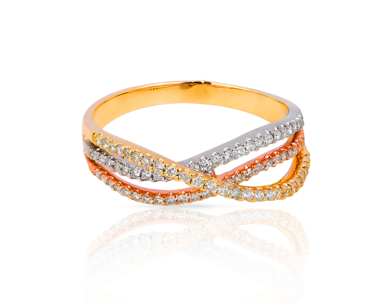 Стильное золотое кольцо с бриллиантами 0.37ct 100418/3