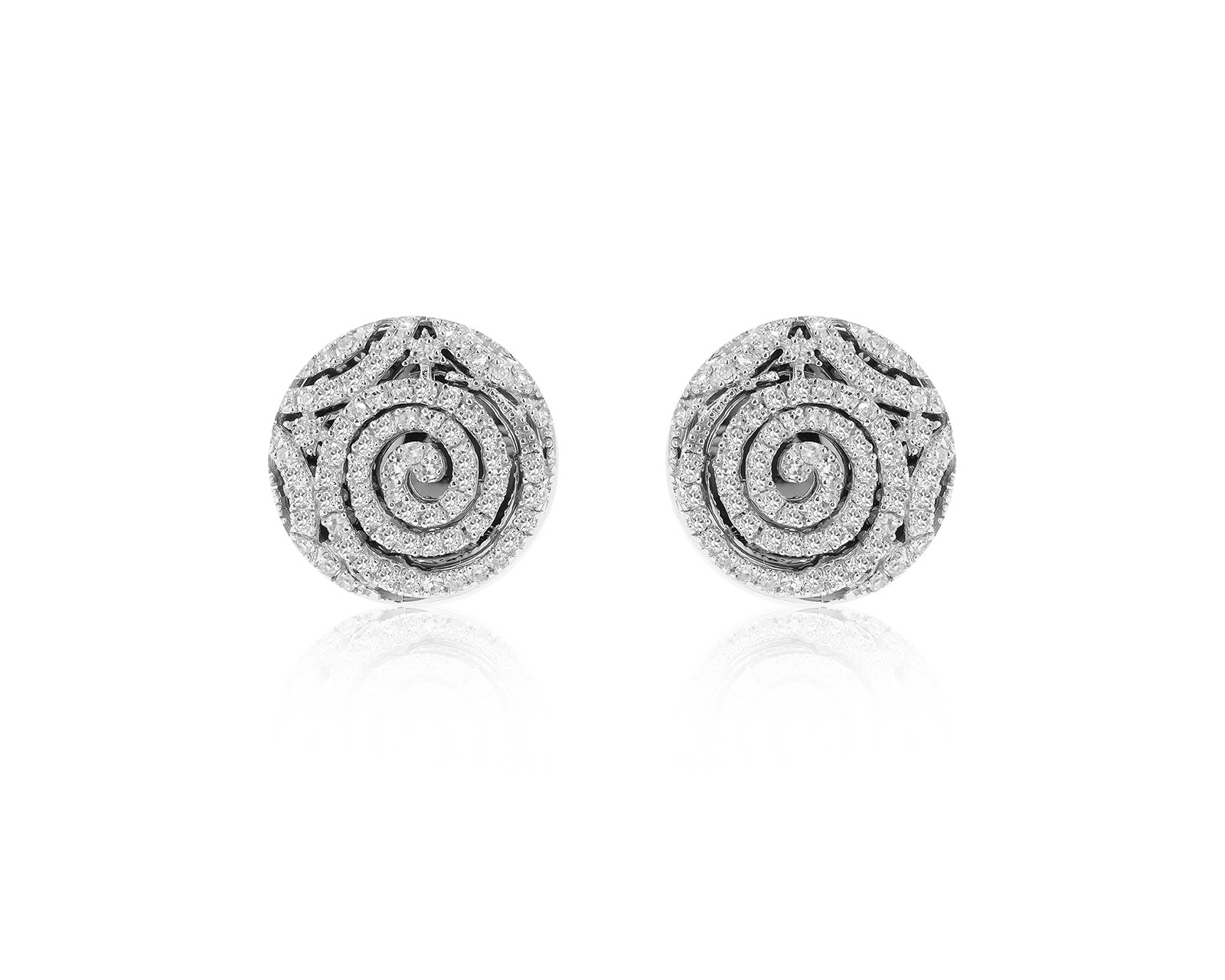 Модные золотые серьги с бриллиантами 0.76ct