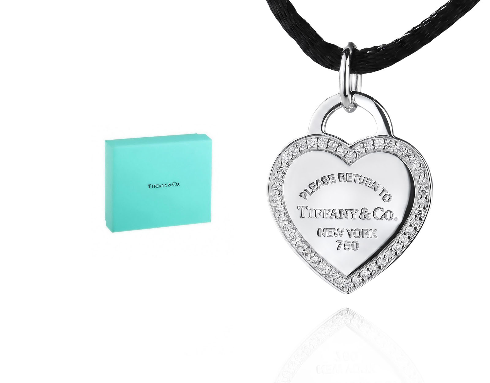 Оригинальный золотой кулон Tiffany&Co Please Return to Tiffany