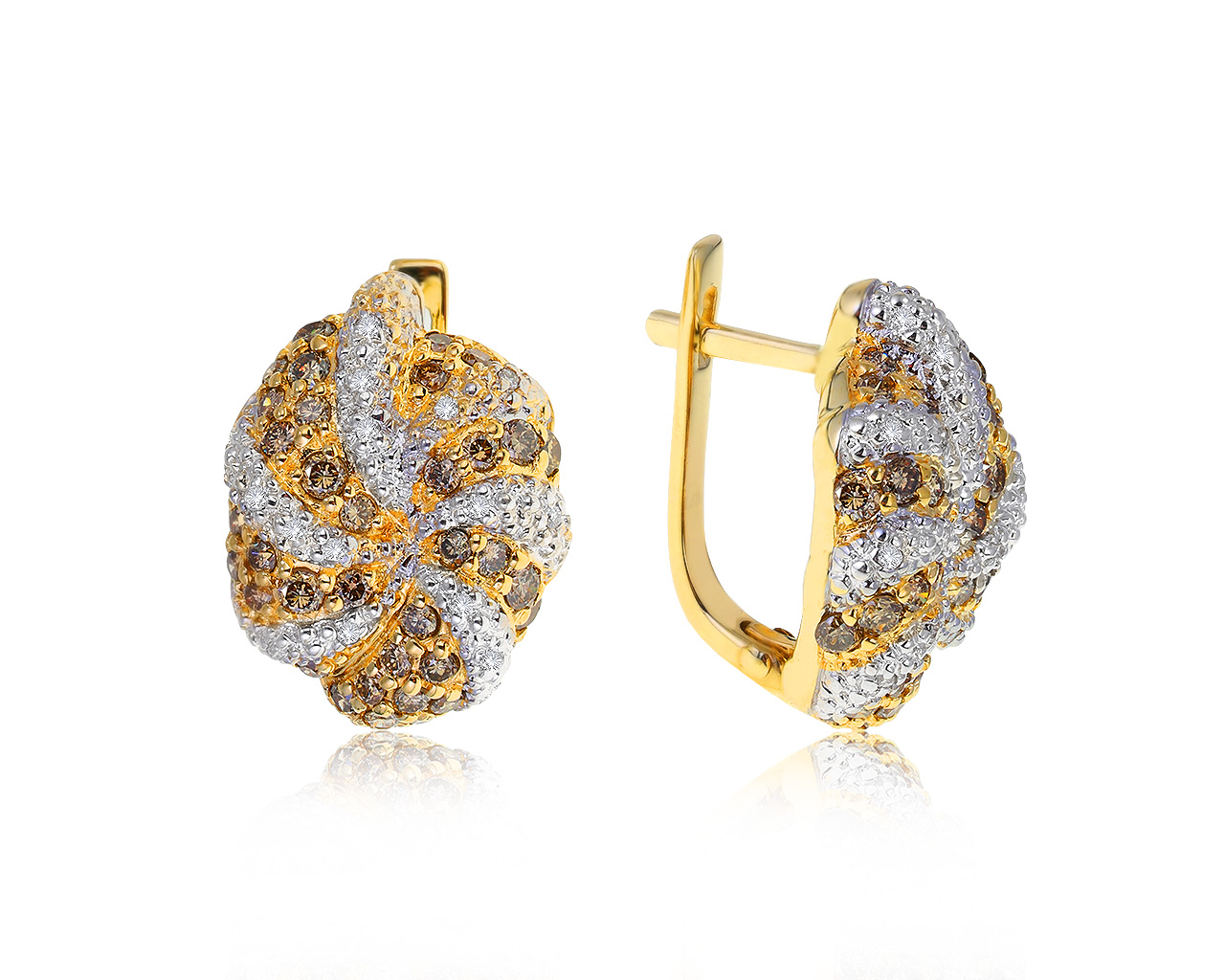 Великолепные золотые серьги с бриллиантами 1.16ct 120421/4