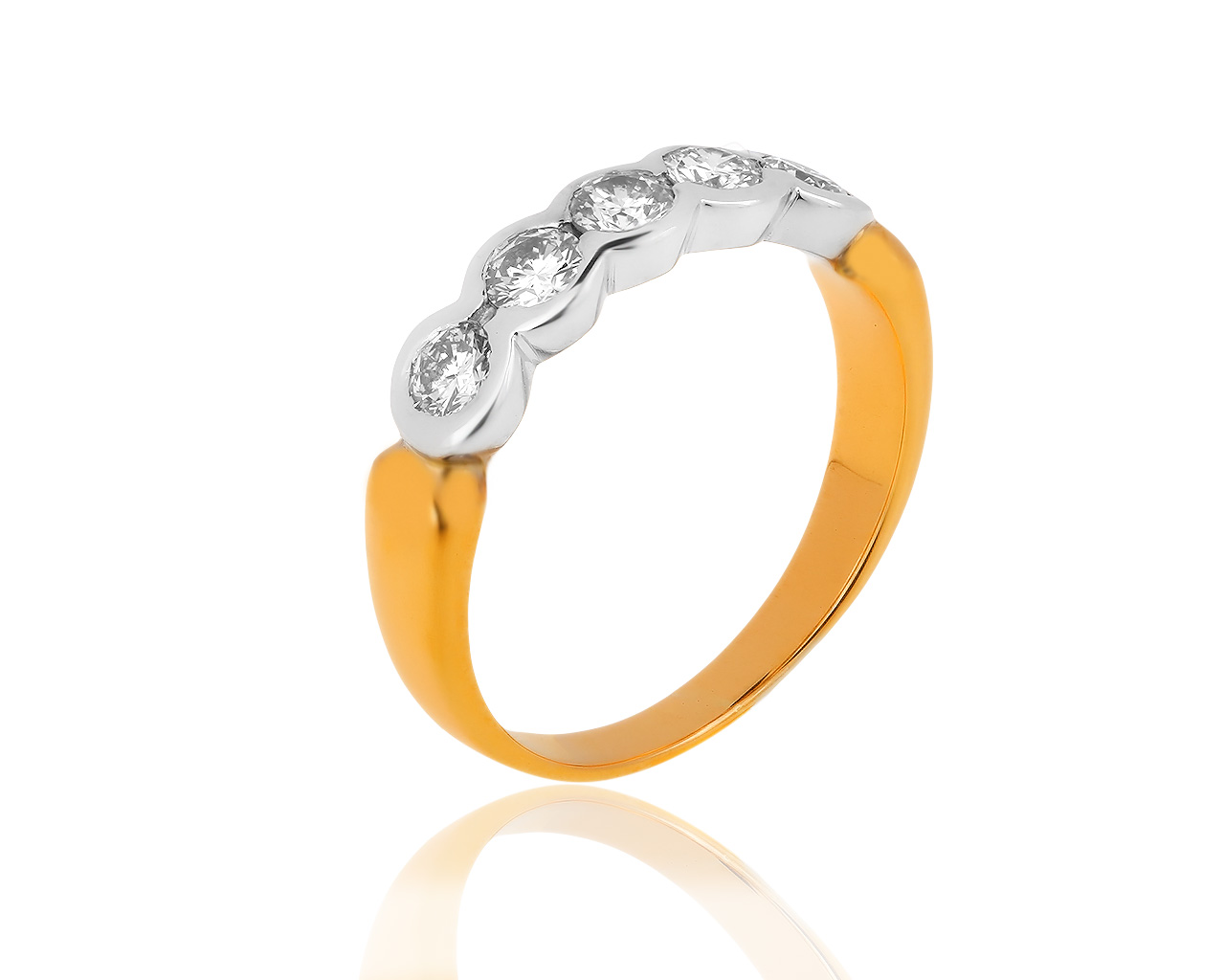 Изысканное золотое кольцо с бриллиантами 0.60ct
