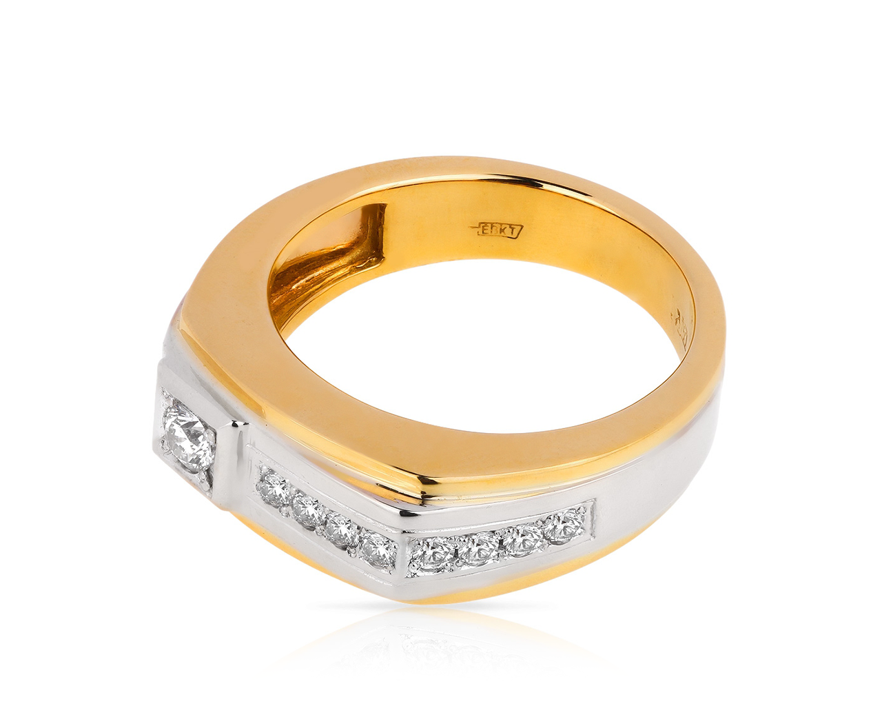 Стильное золотое кольцо с бриллиантами 0.47ct