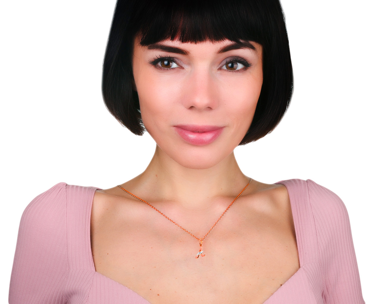 Миниатюрная золотая подвеска с бриллиантом 0.01ct