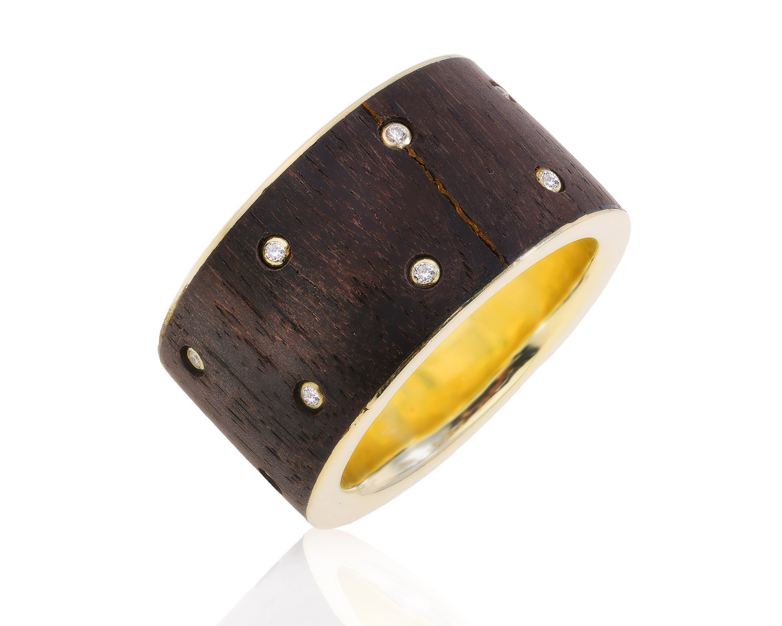 Оригинальное золотое кольцо с бриллиантами 0.13ct German Kabirski 160925/1