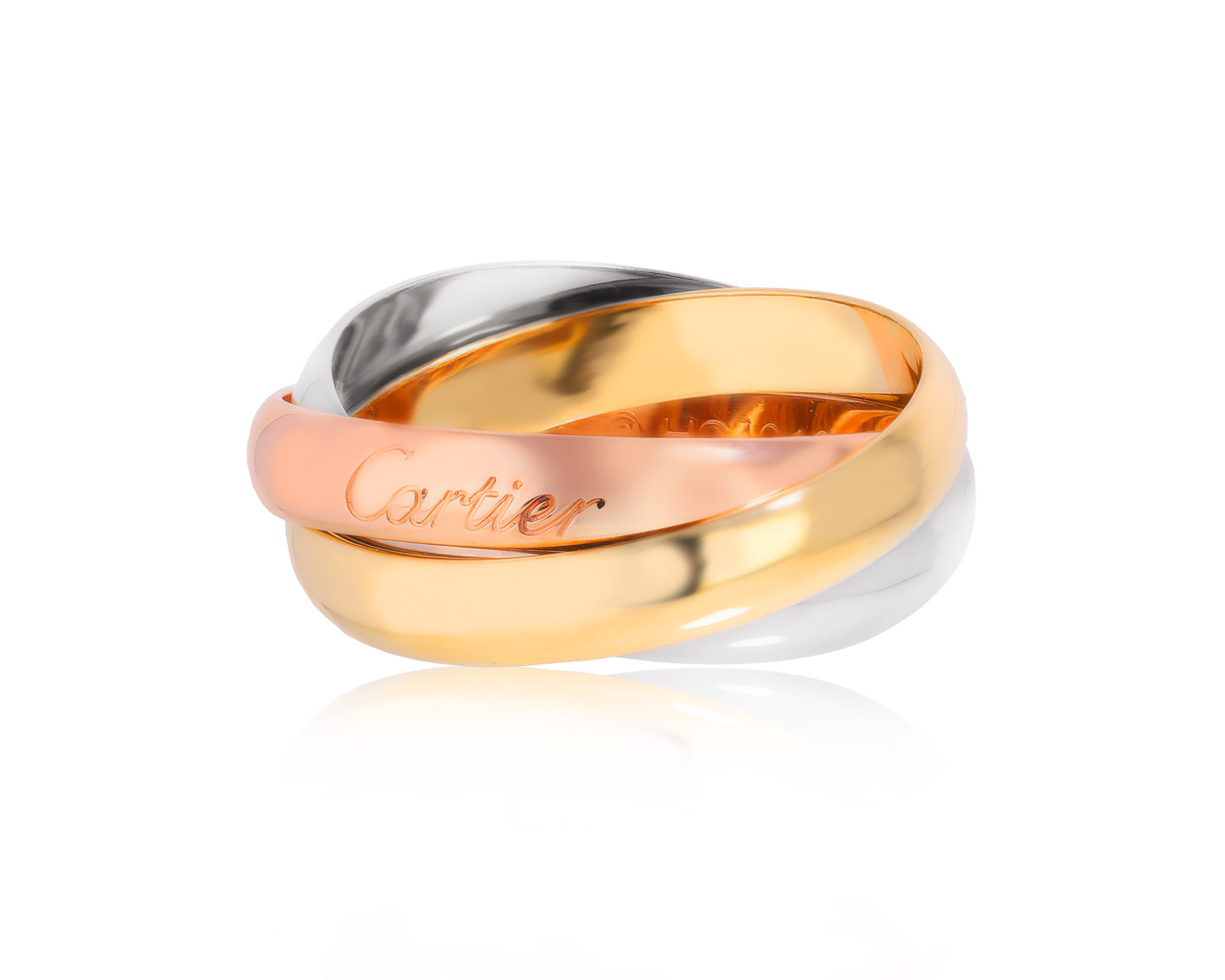 Оригинальное золотое кольцо Cartier Trinity 130125/4
