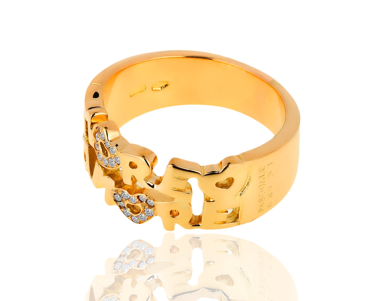 Оригинальное золотое кольцо с бриллиантами 0.09ct Pasquale Bruni Amore Heart